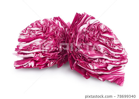 Fresh red radicchio salad isolated on white background with clipping path and full depth of field 78699340