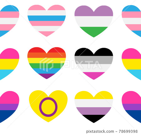 Vector seamless pattern of lgbt pride flag heart Vector seamless pattern of lgbt pride flag heart 78699398