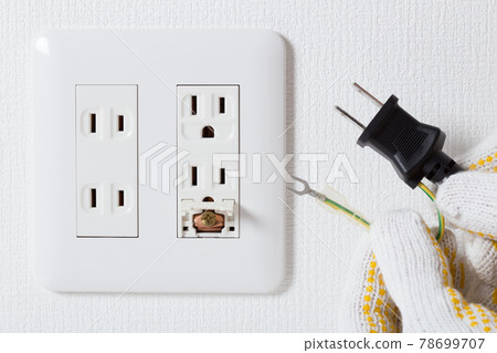 Work to connect the ground wire of the power plug to the ground terminal of the outlet 78699707