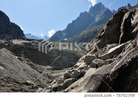 View towards Grandes Jorasses from Mer de Glace View towards Grandes Jorasses from Mer de Glace 78702709