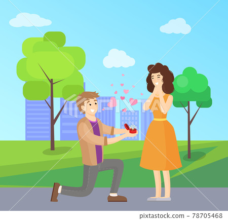 Man Making Proposal to Woman, Vector Illustration Man Making Proposal to Woman, Vector Illustration 78705468