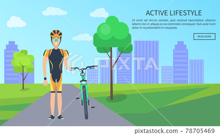 Active Lifestyle Bicyclist Web Vector Illustration 78705469