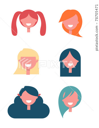 Faceless Girls Heads with Stylish Hairstyles Set Faceless Girls Heads with Stylish Hairstyles Set 78705471