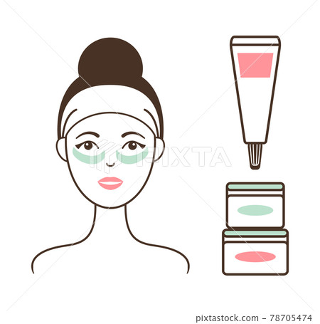 Woman in Headband with Tender Cream Under Eyes Woman in Headband with Tender Cream Under Eyes 78705474