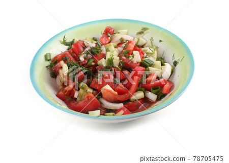 Salad made of tomatoes and cucumbers Salad made of tomatoes and cucumbers 78705475