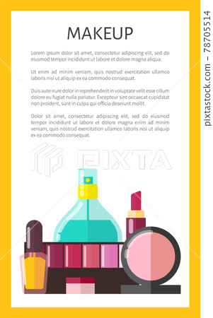 Makeup Products Poster Text Vector Illustration Makeup Products Poster Text Vector Illustration 78705514