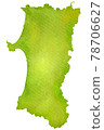 Watercolor map of Akita prefecture 78706627
