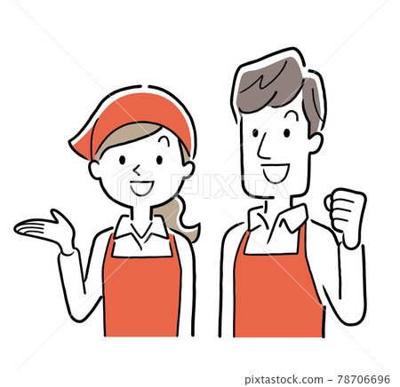 Vector Illustration Material: Part-time workers, men and women working as part-time workers 78706696