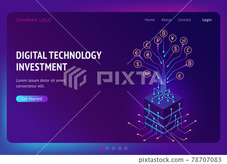 Digital technology investment isometric landing Digital technology investment isometric landing 78707083