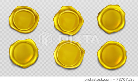 Gold wax seal stamp approval sealing icons set Gold wax seal stamp approval sealing icons set 78707153