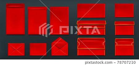 Red envelopes, blank paper covers template set Red envelopes, blank paper covers template set 78707210