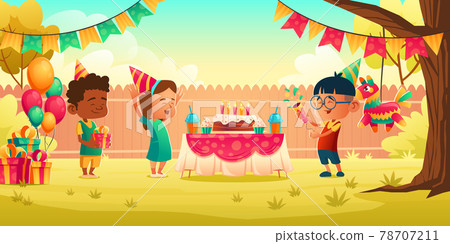 Girl celebrate birthday with friends, receive gift Girl celebrate birthday with friends, receive gift 78707211