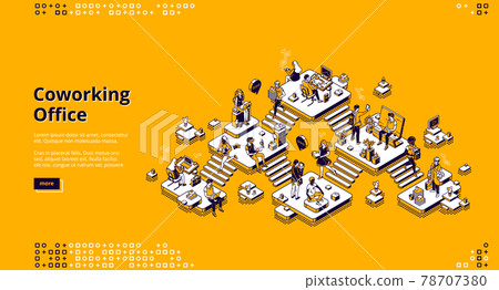 Vector landing page of coworking office Vector landing page of coworking office 78707380