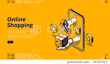 Vector landing page of online shopping Vector landing page of online shopping 78707425