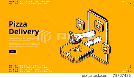 Pizza delivery isometric landing page, fast food Pizza delivery isometric landing page, fast food 78707426