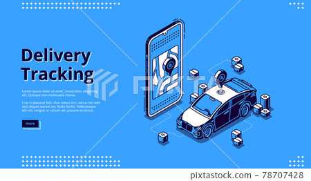 Vector landing page of delivery tracking service Vector landing page of delivery tracking service 78707428
