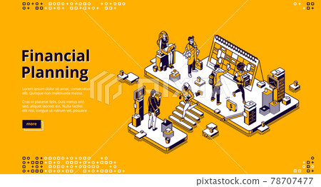 Financial planning isometric landing page, banner 78707477