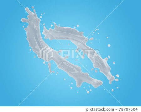 3d illustration of milk splash on gradient blue... - Stock Illustration ...