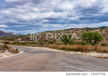 Landscape view of El Chicamo near Murcia in Spain Landscape view of El Chicamo near Murcia in Spain 78707706