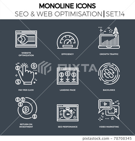 Line icons set with flat design. 78708345