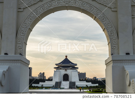 The main gate of National Taiwan Democracy Memorial Hall ( National Chiang Kai-shek Memorial Hall ) in Taipei, Taiwan The main gate of National Taiwan Democracy Memorial Hall ( National Chiang Kai-shek Memorial Hall ) in Taipei, Taiwan 78708521