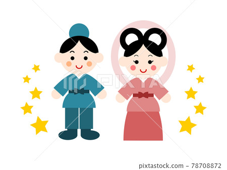 Tanabata Orihime和Hikoboshi例證 Tanabata Orihime和Hikoboshi例證 78708872