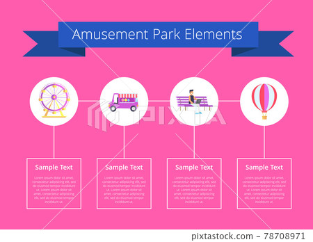 Amusement Park Elements Poster Vector Illustration Amusement Park Elements Poster Vector Illustration 78708971