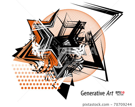 Abstract color generative art object vector Abstract color generative art object vector 78709244