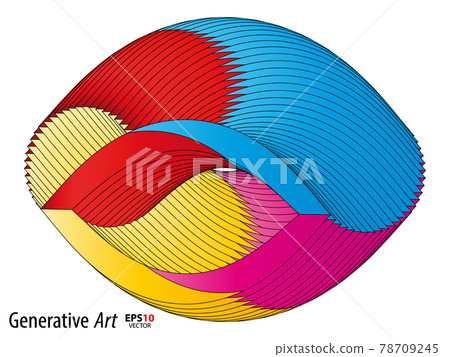 Abstract color generative art object vector Abstract color generative art object vector 78709245