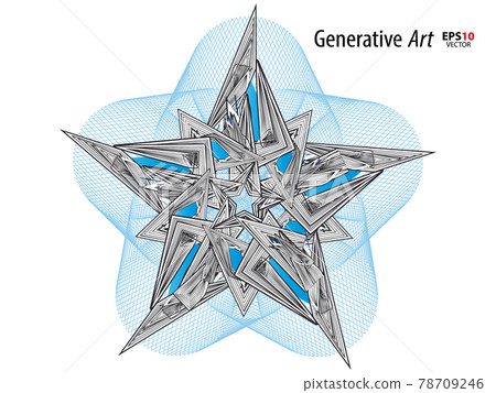 Abstract color generative art object vector Abstract color generative art object vector 78709246