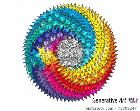 Abstract color generative art object vector 78709247