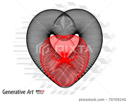 Abstract color generative art object vector Abstract color generative art object vector 78709248