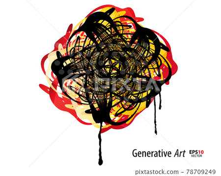 Abstract color generative art object vector Abstract color generative art object vector 78709249
