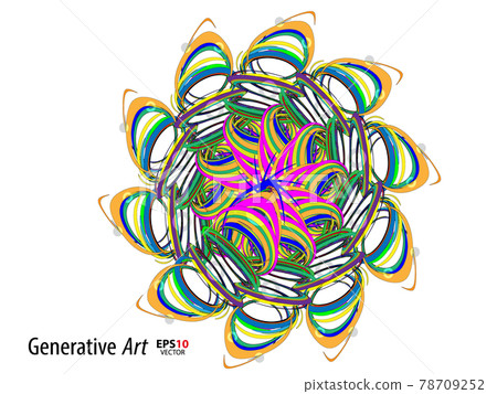 Abstract color generative art object vector Abstract color generative art object vector 78709252