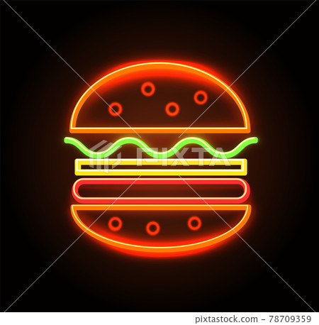 Cheeseburger Neon Sign Poster Vector Illustration Cheeseburger Neon Sign Poster Vector Illustration 78709359