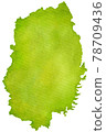 Watercolor map of Iwate prefecture 78709436