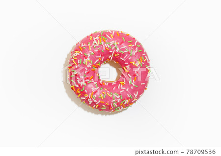 pink donut against white background 78709536