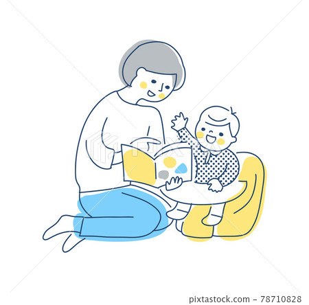 Mom reading to the baby Mom reading to the baby 78710828