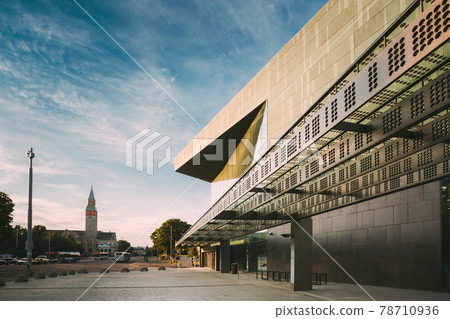 Building of music hall music centre in Helsinki, Finland. Music Centre In Sunny Summer Evening Building of music hall music centre in Helsinki, Finland. Music Centre In Sunny Summer Evening 78710936