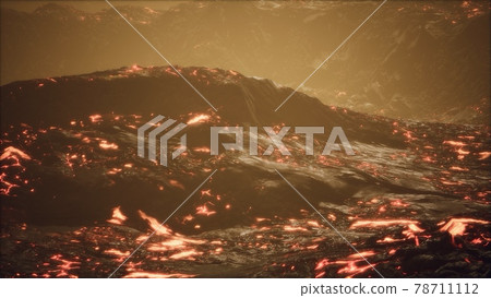 lava fields and hills at active volcano lava fields and hills at active volcano 78711112