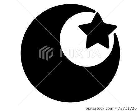 月亮和星星剪影插圖素材 月亮和星星剪影插圖素材 78711720