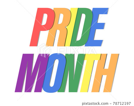 Pride month colored rainbow letters. LGBT Pride June. Tolerance and love. Festival of sexual minorities, gays and lesbians, transgender people. Design for banner and poster. Vector illustration Pride month colored rainbow letters. LGBT Pride June. Tolerance and love. Festival of sexual minorities, gays and lesbians, transgender people. Design for banner and poster. Vector illustration 78712197