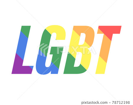 LGBT text with rainbow stripes isolated on white background. Tolerance and love. Symbol sexual minorities, gays and lesbians, transgender people. Design for banner and poster. Vector illustration LGBT text with rainbow stripes isolated on white background. Tolerance and love. Symbol sexual minorities, gays and lesbians, transgender people. Design for banner and poster. Vector illustration 78712198