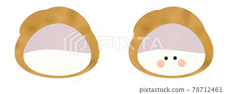 Double cream puffs Rare cheese cream & blueberry whipped with face and without face 78712461