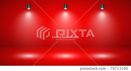 Empty red studio abstract background with spotlight effect. Product showcase backdrop. Stage Empty red studio abstract background with spotlight effect. Product showcase backdrop. Stage 78713190