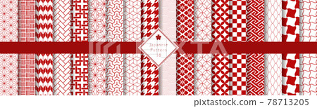 一套 18 種日本傳統圖案 78713205