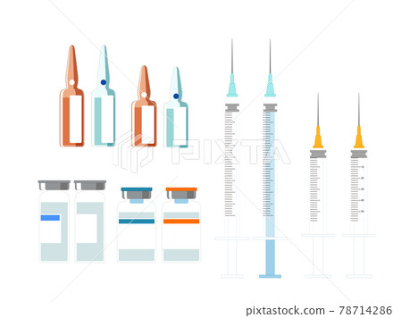 Syringe and drug illustration set 78714286