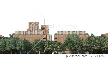 Cityscape 3d illustration isolated on white background 78714782