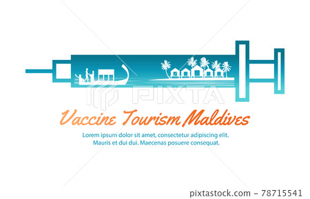 Concept travel art of vaccine tourism of Maldives Concept travel art of vaccine tourism of Maldives 78715541