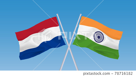 Indian and Dutch flags 78716182